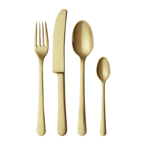 Georg Jensen stalo įrankių komplektas „Copenhagen“ Matte Gold, 4 dalių paveikslėlis