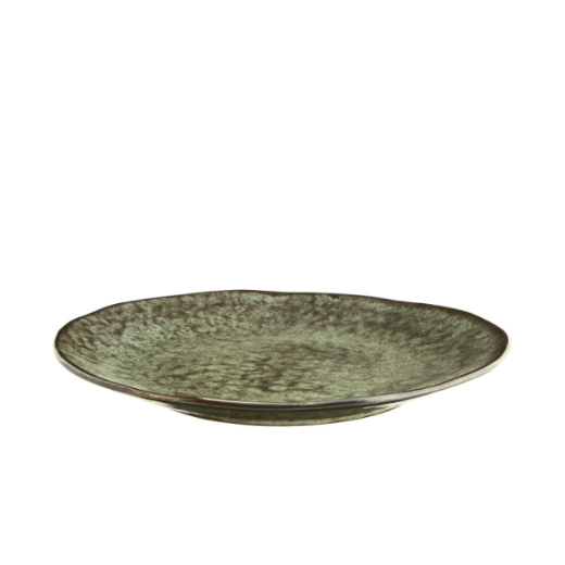 Akmens masės lėkštė, sp. žaliai rusva, 275 mm paveikslėlis
